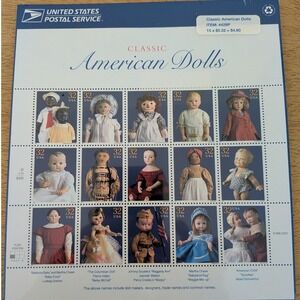 USPS 1997 Classic American Dolls 32 Cent Stamp Sheet 15 Stamps Mint 4428P